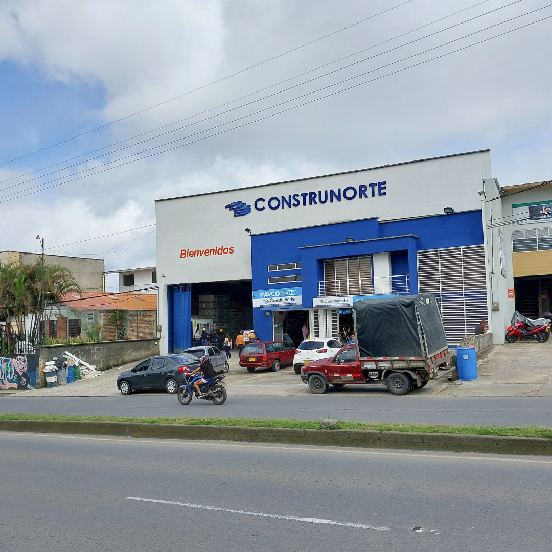 Exterior del almacén y bodega Construnorte en el barrio Bello Horizonte de la ciudad de Popayán